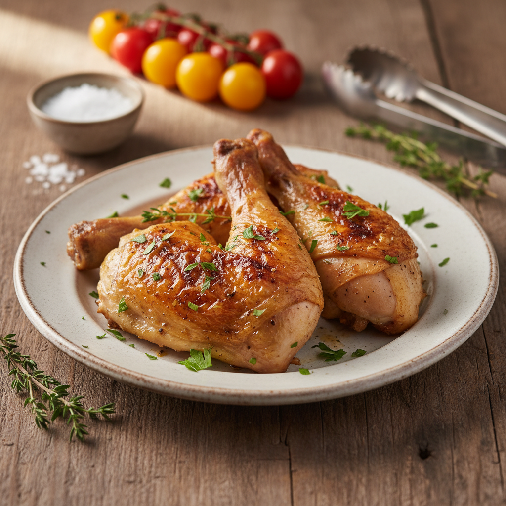 Pouletschenkel im Ofe: So wärdese chnusprig und saftig