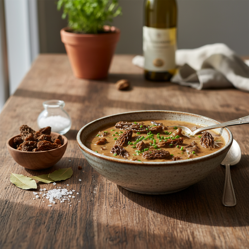 S perfekti Rezäpt für Morchlesauce mit getröchnete Morchle