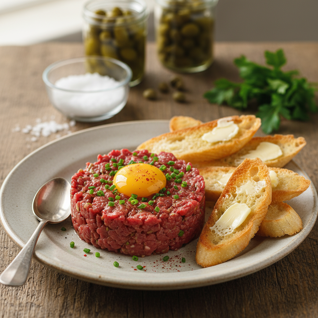 Sälber Tatar mache: S Original-Rezept