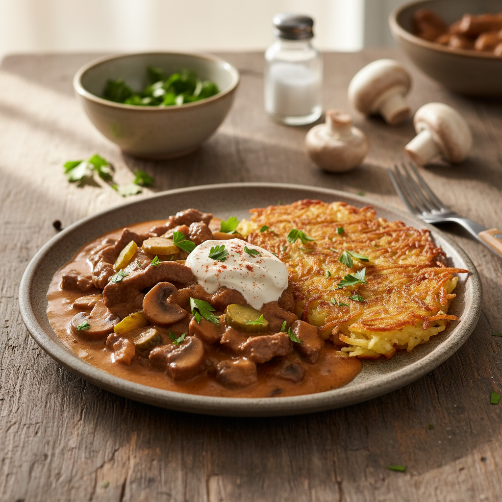 Stroganoff-Gschnetzlets: So wird s Fleisch butterzart