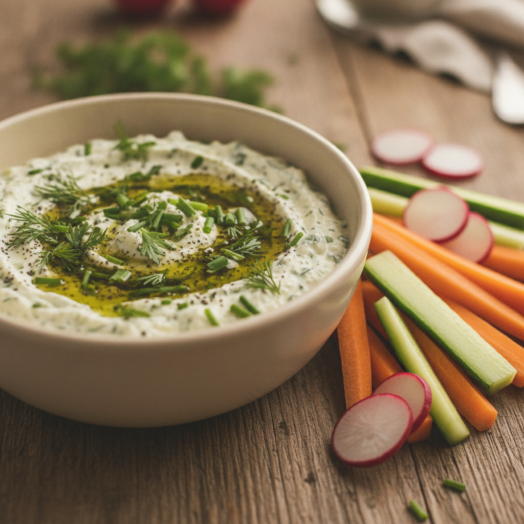 Feine Gemüse-Dip-Sauce: Das Rezept für Crème fraîche