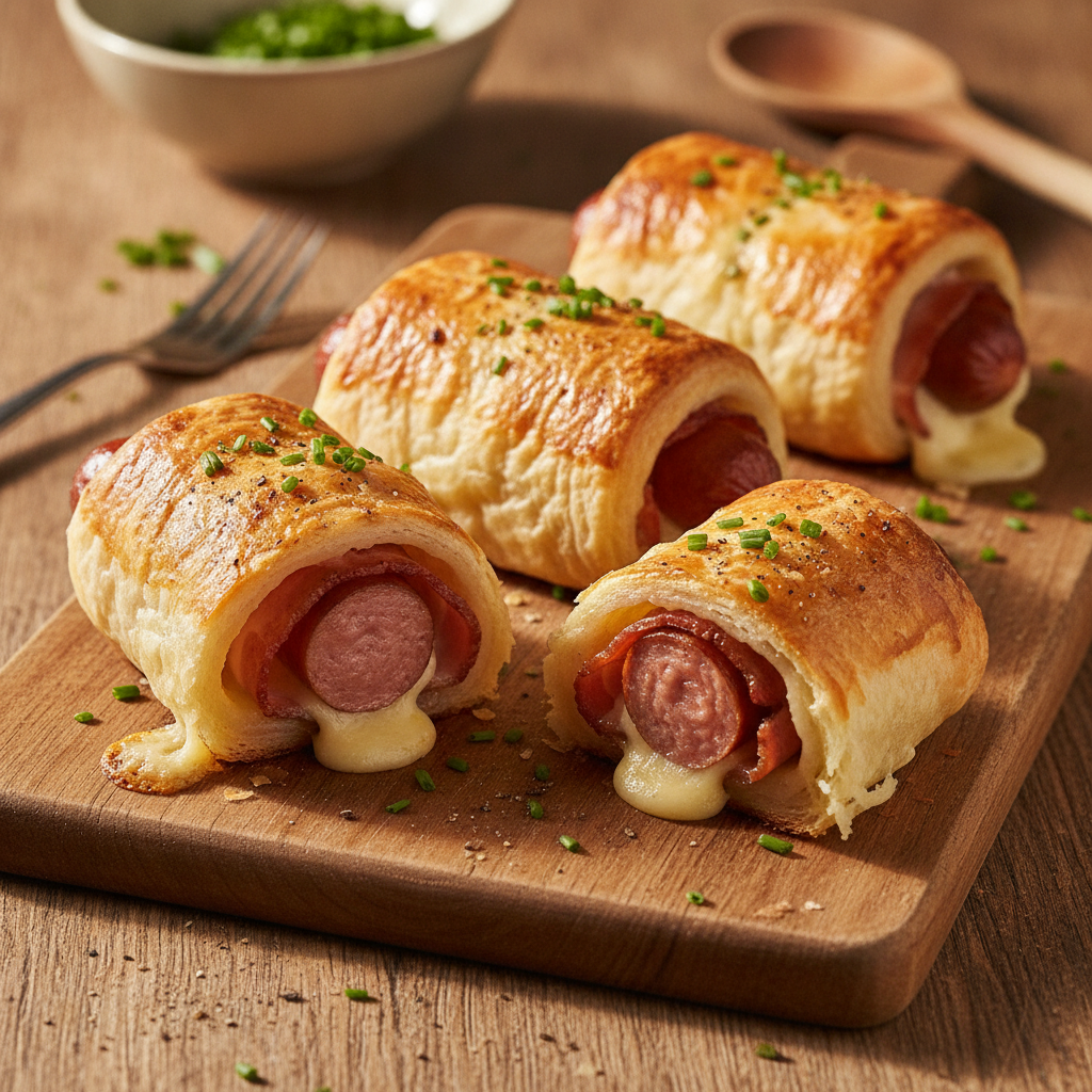 Wienerli im Teig: Sälber mache mit Speck und Chäs