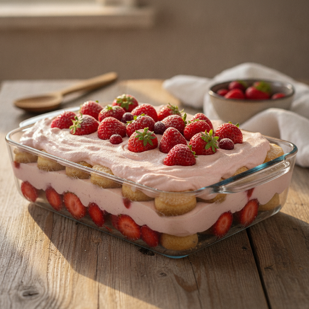 Erdbeer-Tiramisu ohne Ei: Einfaches Rezept für zuhause